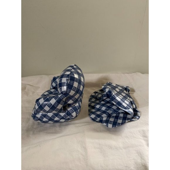 Vintage Play Inflatable Blow Up Barbie Doll Furniture Chairs Checkered FLAWED - Picture 2 of 8